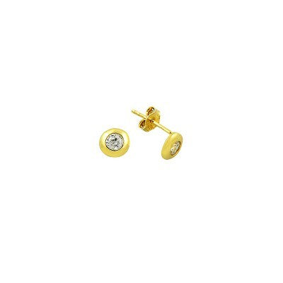 14K Solid Gold Drop Stud Solitaire Earring