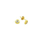 14K Solid Gold Drop Stud Solitaire Earring