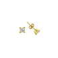 14K Solid Gold Drop Stud Solitaire Earring