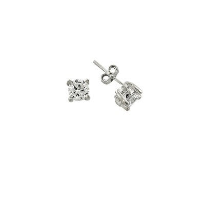 14K Solid Gold Drop Stud Solitaire Earring