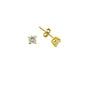 14K Solid Gold Drop Stud Solitaire Earring