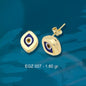 14K Solid Gold Evil Eye Good Luck Earrings