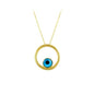 14K Solid Gold Evil Eye Necklace