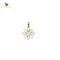 14K Solid Gold Flower Charm Pendant