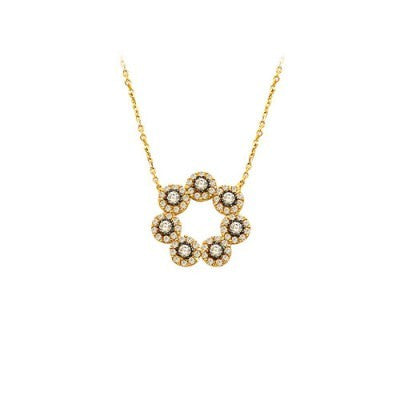 14K Solid Gold Flower Necklace