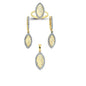 14K Solid Gold Gemstone Cz Design Set