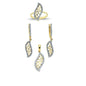 14K Solid Gold Gemstone Cz Design Set