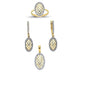 14K Solid Gold Gemstone Cz Design Set