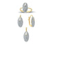 14K Solid Gold Gemstone Cz Design Set