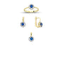 14K Solid Gold Gemstone Cz Design Set