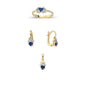 14K Solid Gold Gemstone Cz Design Set