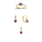 14K Solid Gold Gemstone Cz Design Set