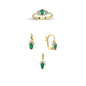 14K Solid Gold Gemstone Cz Design Set