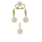 14K Solid Gold Gemstone Cz Design Set