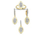 14K Solid Gold Gemstone Cz Design Set