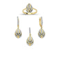 14K Solid Gold Gemstone Cz Design Set