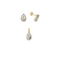 14K Solid Gold Gemstone Cz Drop Set