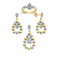 14K Solid Gold Gemstone Cz Drop Set