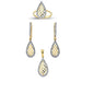 14K Solid Gold Gemstone Cz Drop Set