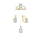 14K Solid Gold Gemstone Cz Trend Set