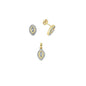 14K Solid Gold Gemstone Cz Trend Set