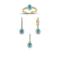 14K Solid Gold Gemstone Cz Trend Set