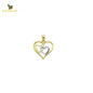 14K Solid Gold Heart Charm Pendant