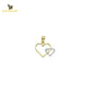 14K Solid Gold Heart Charm Pendant