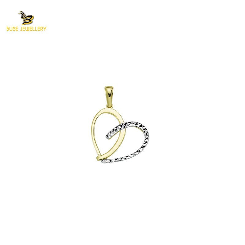 14K Solid Gold Heart Charm Pendant