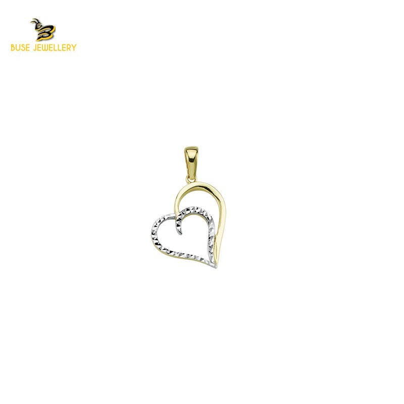 14K Solid Gold Heart Charm Pendant