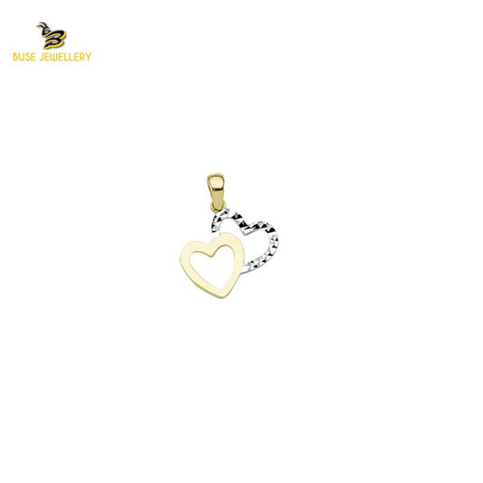 14K Solid Gold Heart Charm Pendant