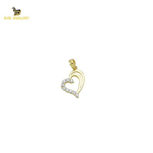 14K Solid Gold Heart Charm Pendant