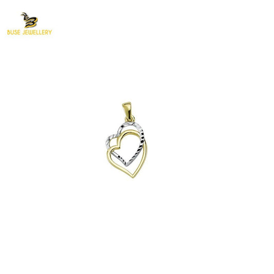 14K Solid Gold Heart Charm Pendant