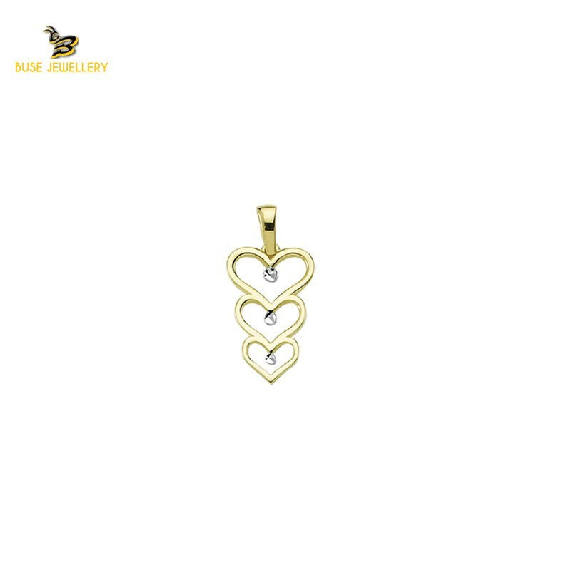 14K Solid Gold Heart Charm Pendant