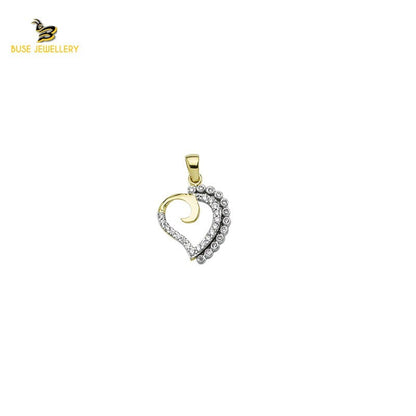 14K Solid Gold Heart Charm Pendant