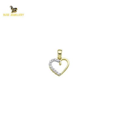 14K Solid Gold Heart Charm Pendant