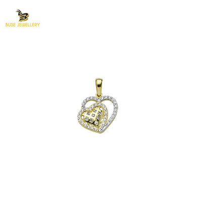 14K Solid Gold Heart Charm Pendant