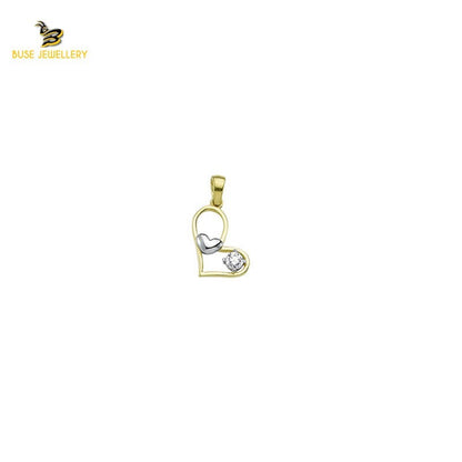 14K Solid Gold Heart Charm Pendant