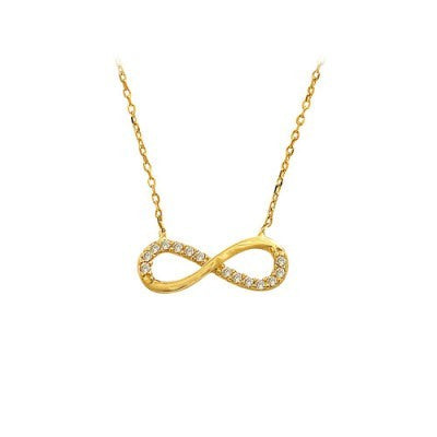 14K Solid Gold İnfinity Necklace