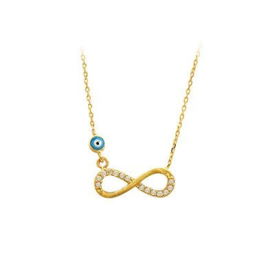 14K Solid Gold İnfinity Necklace