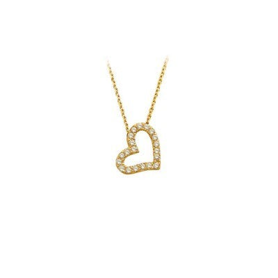 14K Solid Gold Heart Necklace