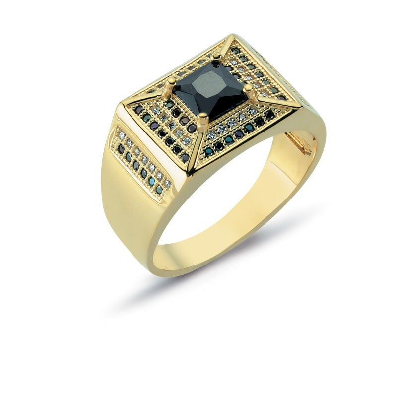 14K Solid Gold Men Ring