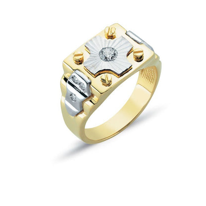 14K Solid Gold Men Ring