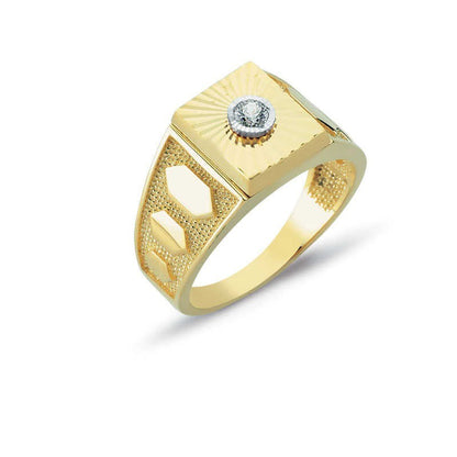 14K Solid Gold Men Ring