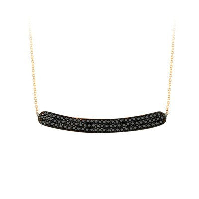 14K Solid Gold Pave Necklace