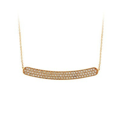 14K Solid Gold Pave Necklace