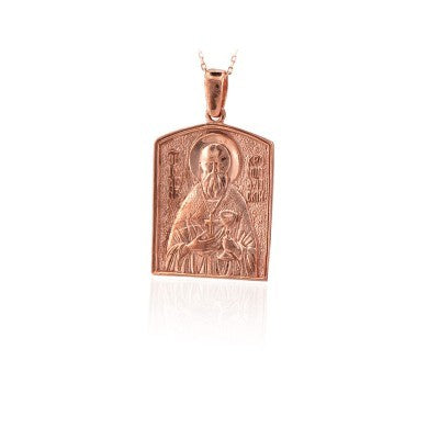 14K Solid Gold Saint Nicolas Charm Necklace