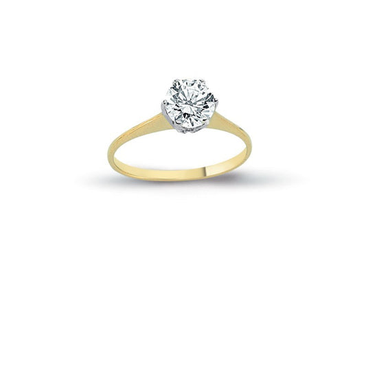 14K Solid Gold Solitaire Engagement Wedding Ring