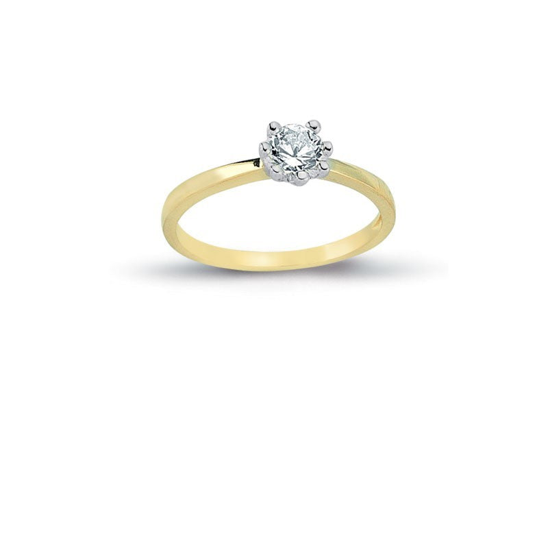 14K Solid Gold Solitaire Engagement Wedding Ring