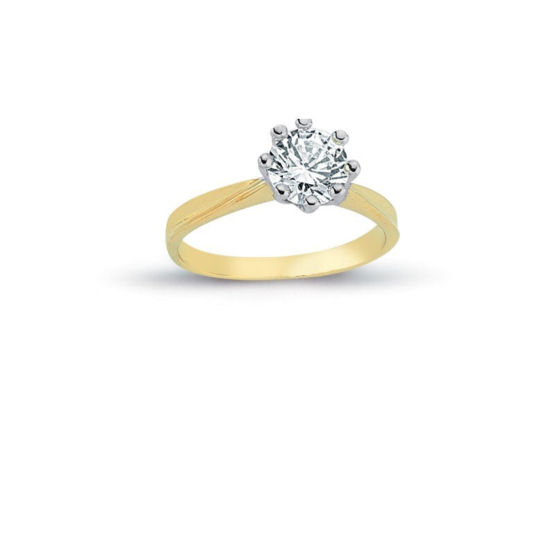 14K Solid Gold Solitaire Engagement Wedding Ring